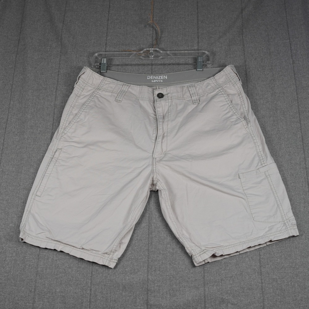 Levi's Denizen Cargo Shorts Mens 38 (Fit 36) Light Gray Stone Utility Casual